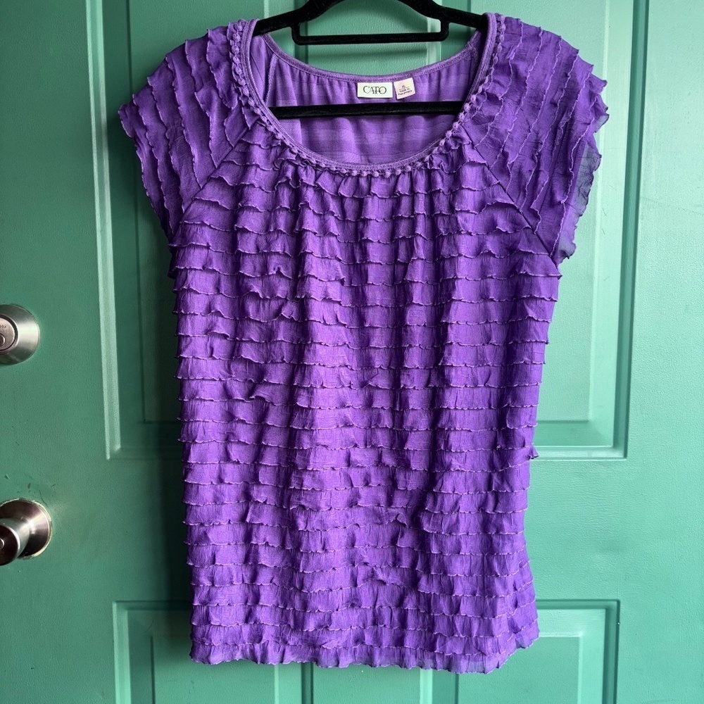 Cato size XL top Purple ruffle